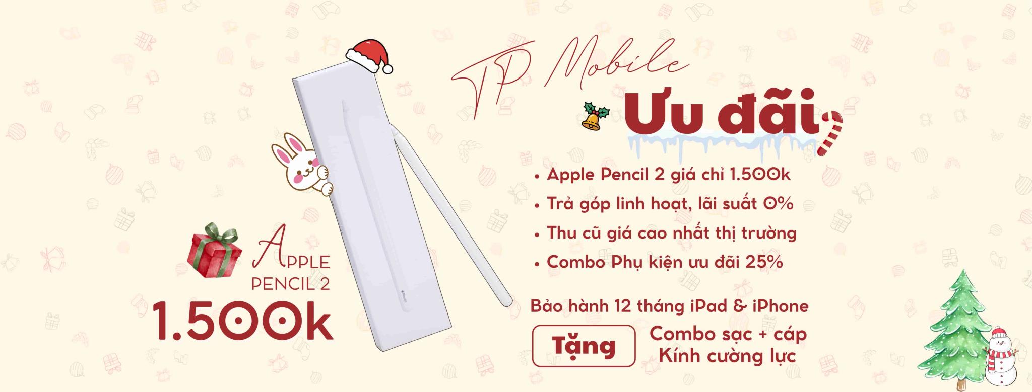 Ưu đãi Apple Pencil 2 chính hãng giá chỉ 1.500k – Phụ kiện iPad giá tốt TP.HCM & Hà Nội | TP Mobile