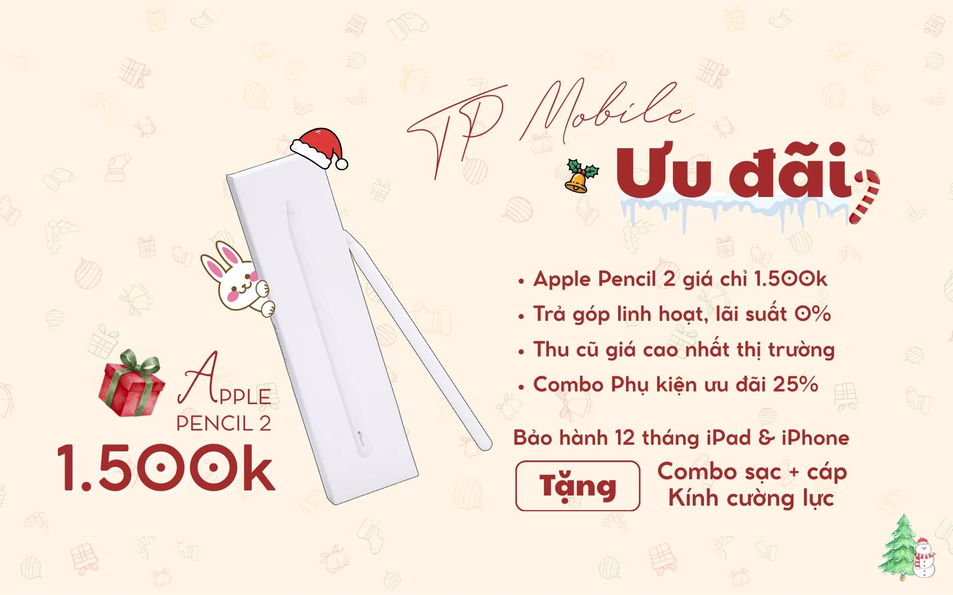 Uủi dạng Apple Pencil 2 chính hàng giả chi 1,5 triệu - phụ kiện iPad giá tot TP Mobile